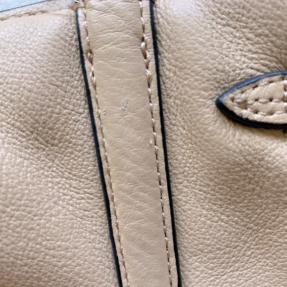 Calvin Klein Pebbled Leather Shoulder Tote Bag – Beige - Picture 16 of 16